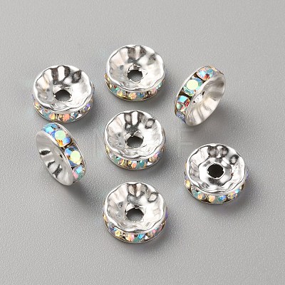 Glass Rhinestone Spacer Beads RB-TAC0006-01S-02-1