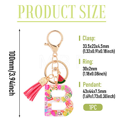 Fruit Series Letter Resin Keychains KEYC-TAC0033-02B-1