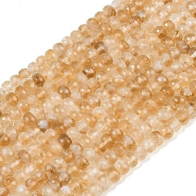 Heated Natural Citrine Beads Strands G-B175-B01-4x6mm-1