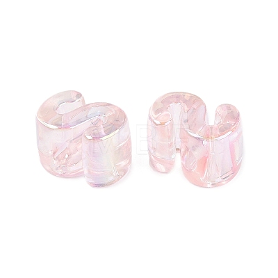 UV Plating Transparent Acrylic European Beads OACR-M027-02S-01-1