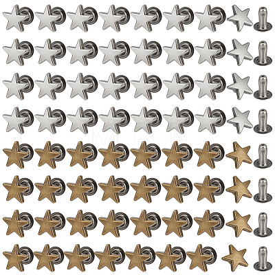 12 Bags 2 Colors Zinc Alloy Decorative Rivets FIND-FG0005-52A-1