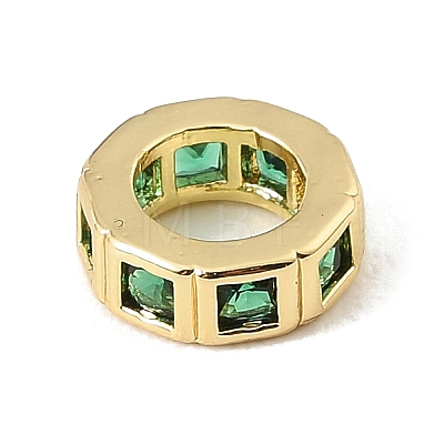 Brass Pave Cubic Zirconia European Beads CU-CBA389D-02G-07-1