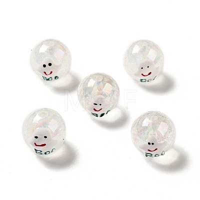 AB Color Transparent Crackle Acrylic Round Beads OACR-A013-03A-1