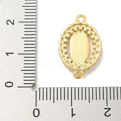 Rack Plating Brass Clear Cubic Zirconia Religion Oval Virgin Mary Connector Charms KK-L224-097G-1