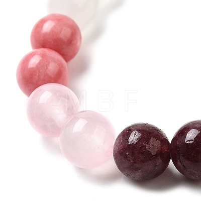 Bohemian Style Natural Mixed Gemstone Round Beaded Stretch Bracelets for Men NU8854-2-1