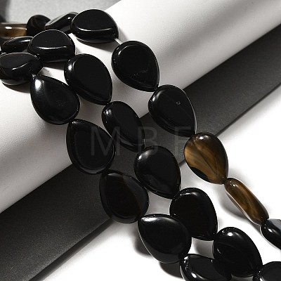 Natural Black Agate(Dyed & Heated) Beads Strands G-P561-B13-01-1