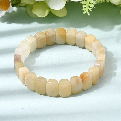 Natural Topaz Jade Beaded Stretch Bracelets for Women Men BJEW-D461-02I-1