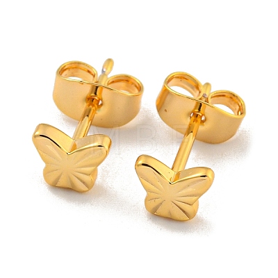 Brass Stud Earrings for Women KK-U006-02G-01-1