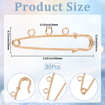 30Pcs Alloy Brooch Findings FIND-SC0022-86-1
