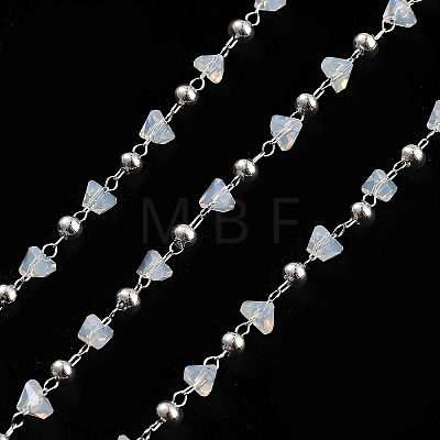 Handmade Brass & Glass Bead Chains CHC-L051-03P-01-1