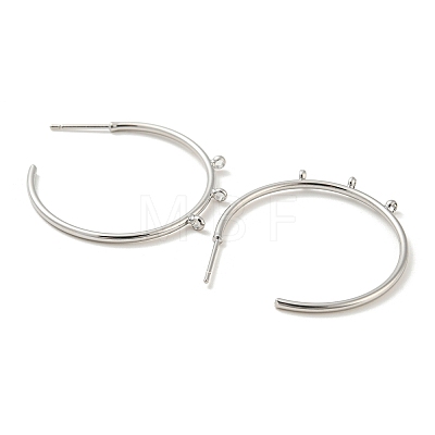 Brass Ring Stud Earrings Findings KK-K351-25P-1
