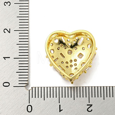 Rack Plating Brass Micro Pave Clear Cubic Zirconia Slide Charms ZIRC-I065-01B-G-1