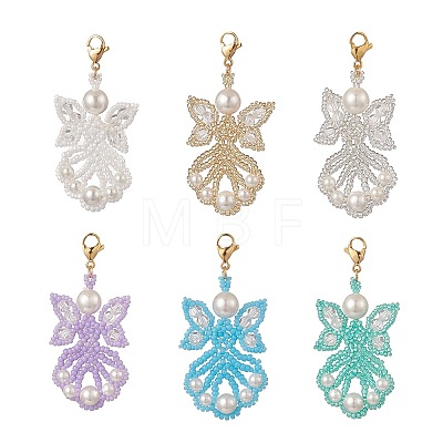 Angel Glass Pendants Decorations HJEW-MZ00006-1