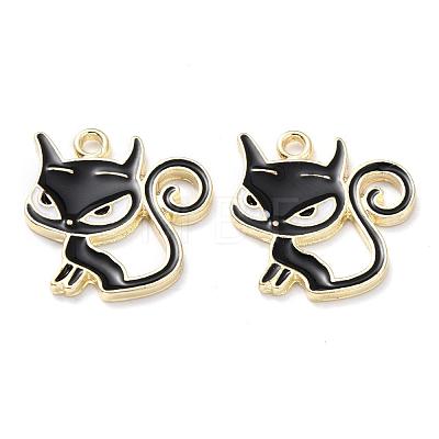 Alloy Enamel Kitten Pendants PALLOY-T056-71A-1