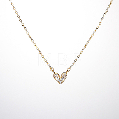 Golden Brass Heart Pendant Necklace for Women LS-WZ0134-2-1-1