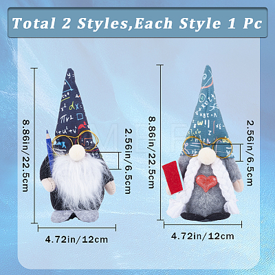 Gorgecraft 2Pcs 2 Style Cloth Gnome Faceless Doll AJEW-GF0008-37-1