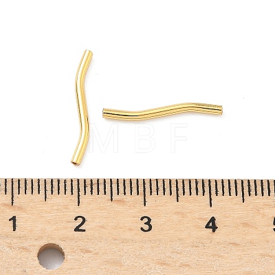 Brass Wavy Tube Beads KK-H532-36A-G-1