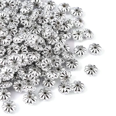 Silver Plating Acrylic Spacer Beads X-PL715-1