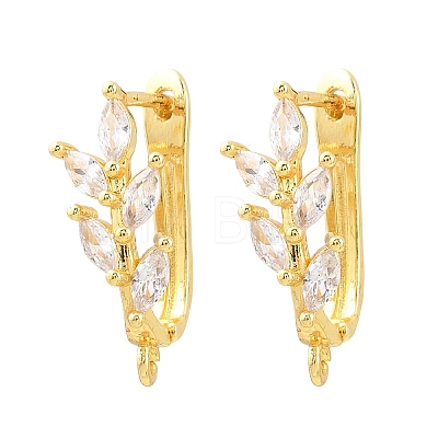 Brass Micro Pave Cubic Zirconia Hoop Earring Findings CU-CBAB5B4-06G-1