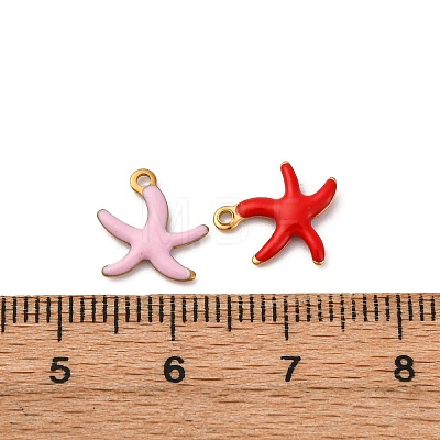 304 Stainless Steel Enamel Charms STAS-Q363-14D-G-1