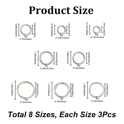 24Pcs 8 Styles Zinc Alloy Key Clasps FIND-CP0001-56-1