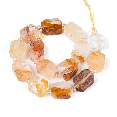 Natural Yellow Hematoid Quartz/Golden Healer Quartz Beads Strands G-C098-A29-01-1