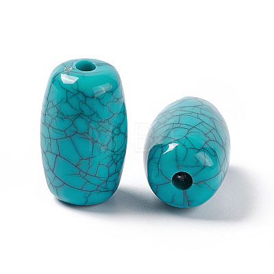 Crackle Opaque Acrylic European Beads OACR-C006-39-1