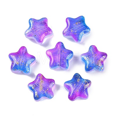 Transparent Spray Painted Glass Beads X1-GLAA-NH0003-01F-1