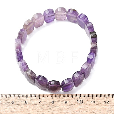 Natural Amethyst Faceted Beaded Stretch Bracelets for Women BJEW-K251-07F-1