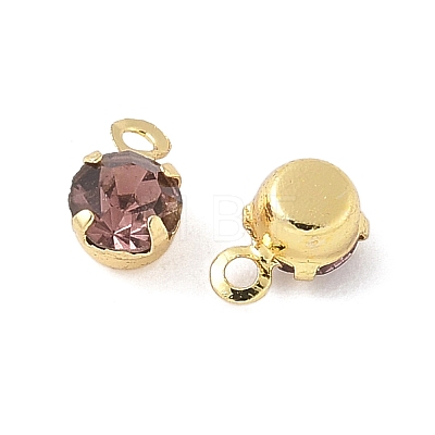 Brass Glass Charms KK-C097-08G-03-1