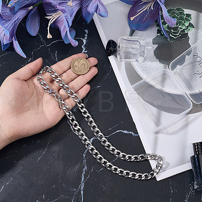 1Pc 304 Stainless Steel Cuban Link Chain Necklaces for Men Women NJEW-SP0001-23A-1