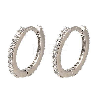 Rack Plating Brass Micro Pave Cubic Zirconia Hoop Earrings EJEW-H143-15P-01-1