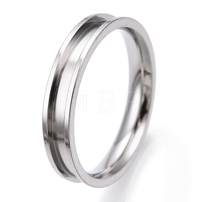 201 Stainless Steel Grooved Finger Ring Settings RJEW-TAC0017-4mm-02A-1