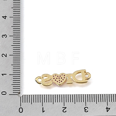 Brass Micro Pave Purple Cubic Zirconia Connector Charms KK-E802-06G-1