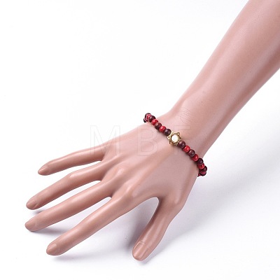 Natural Rosewood Beads Stretch Bracelets BJEW-JB04662-03-1