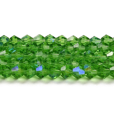 Transparent Electroplate Glass Beads Strands GLAA-F029-4mm-D03-1