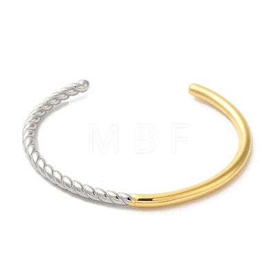 Two Tone 304 Stainless Steel Cuff Bangles BJEW-Q773-02-1