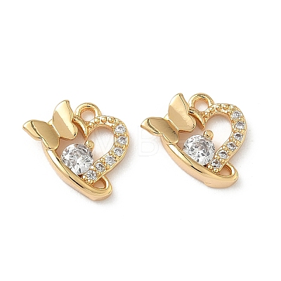 Brass Micro Pave Cubic Zirconia Charms KK-Z136-55G-1