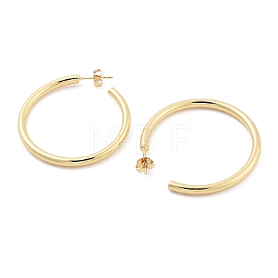 Rack Plating C-Shaped Brass Stud Earrings EJEW-G409-03G-1