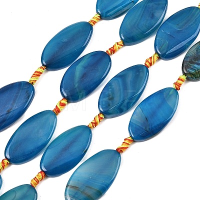Natural Banded Agate Beads Strands G-F825-H01-01A-1