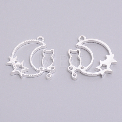 Alloy Open Back Bezel Pendants PALLOY-WH0072-89S-RS-1