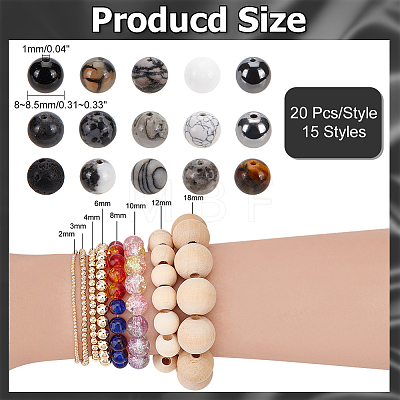   300Pcs 15 Styles Natural & Synthetic Mixed Gemstone Beads G-PH0002-34-1