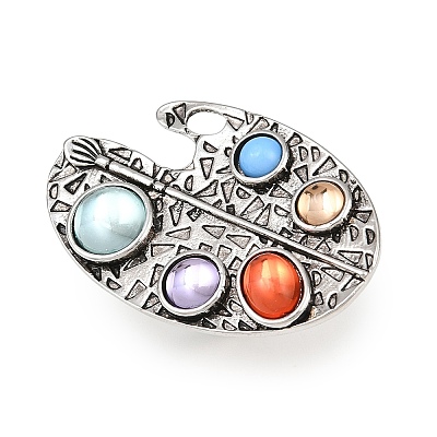 Adjustable Alloy with Resin Finger Rings RJEW-Z120-01AS-1