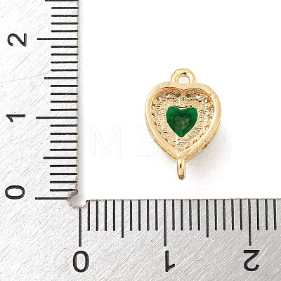 Brass Pave Cubic Zirconia Connector Charms KK-Z072-06G-04-1