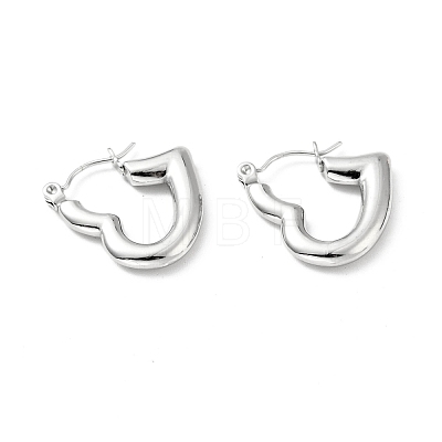 304 Stainless Steel Heart Hoop Earrings for Women EJEW-A076-05P-1