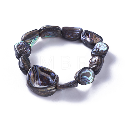 Natural Abalone Shell/Paua ShellStretch Bracelets BJEW-F378-01-1