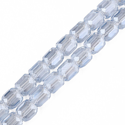 Electroplate Transparent Glass Beads Strands EGLA-N002-32-1