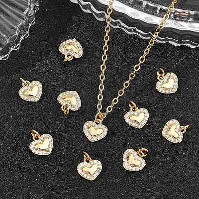 SHEGRACE Valentine's Day Brass Clear Cubic Zirconia Charms XGRQ3P270-571G-1