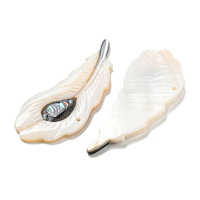 Natural Freshwater Shell & Black Lip Shell & Paua Shell & Natural White Shell Big Pendants BSHE-G034-01-1