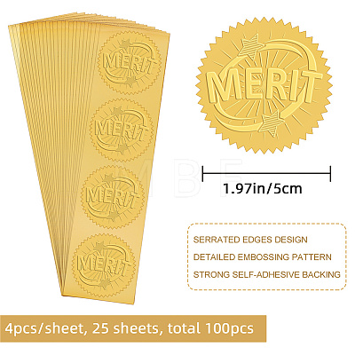 Self Adhesive Gold Foil Embossed Stickers DIY-WH0211-288-1